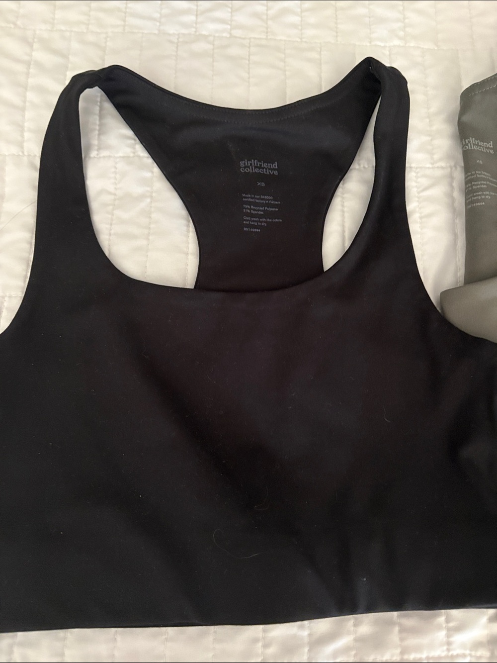 girlfriend collective Black Seamless Racerback  Sports Bra